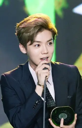 鹿晗黑色西服活动照片,明星,鹿晗,帅气,西装,绅士