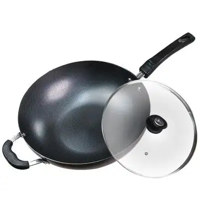 苏泊尔炒锅老式铸铁锅炒菜锅具家用燃气灶通适用爆炒锅无涂层铁锅_折