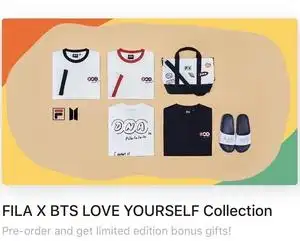 bts防弹少年团fila斐乐合作款t恤