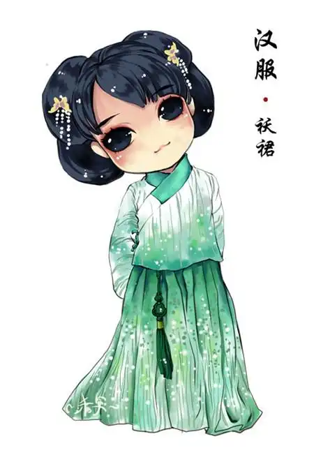 漫画萌图-曲裾 襦裙_汉服文化-古风坊