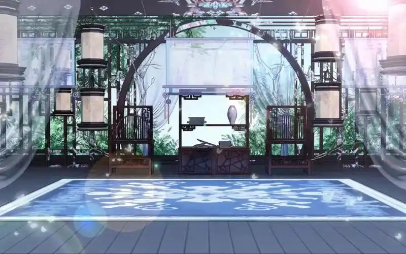 b站工坊:古风室内场景vup虚拟主播直播背景展示包含动态