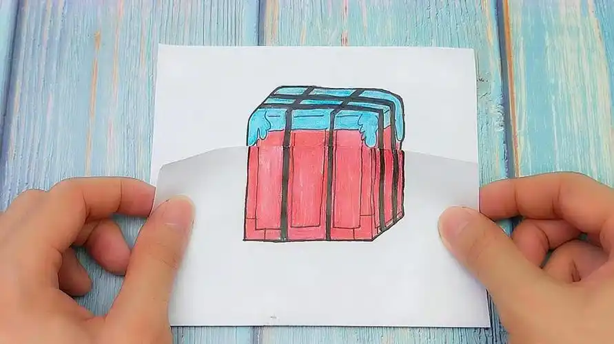 简笔画吃鸡空投箱,爆笑好有趣,简单的手绘有创意,小朋友很喜欢