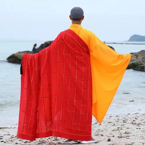 弘通普舵祖衣袈裟僧服红色僧衣男佛教法衣和尚服僧袍