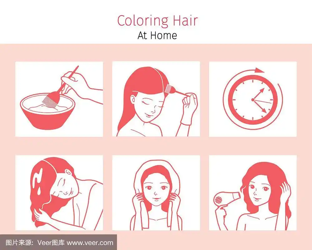染发工艺步骤年轻女子