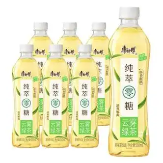 康师傅纯粹0糖云雾绿茶500ml612瓶夏季清爽茶饮料火锅烧烤搭档饮品