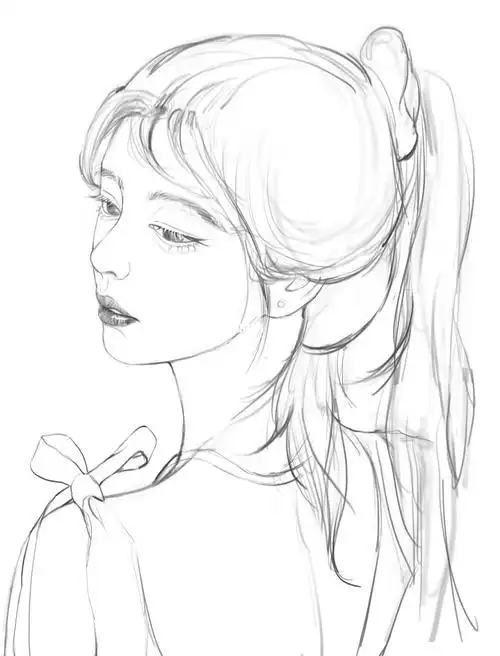 少女卡通人物图片简笔画女孩怎么画简笔画教程少女半身绘制步骤穿古装