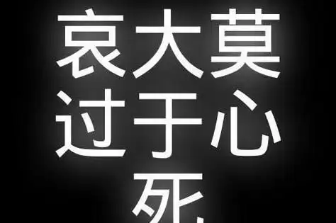 一个人悲哀大过于心死,那是遭受了多大沉痛的打击才会如此.