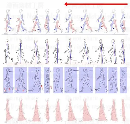 绘画非常实用的图解教程人一步步行走下的状态怎么画