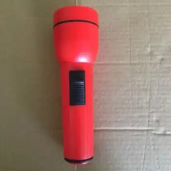 手电筒电池款老式手电筒学生老人夜起家用户外野营装1号电池 红色没有