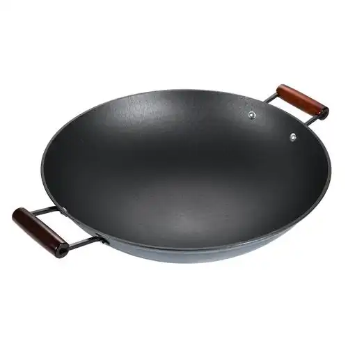 铁锅双耳铸铁老式手工炒菜菜锅家用圆底炒锅炒锅