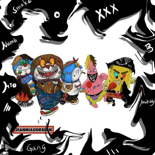 hiphop和匪帮的元素,绘制了说唱歌手tupac,biggie和