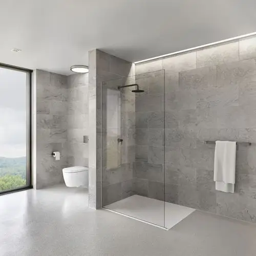 固定式淋浴间隔断 / 转角 / 玻璃 / 家用