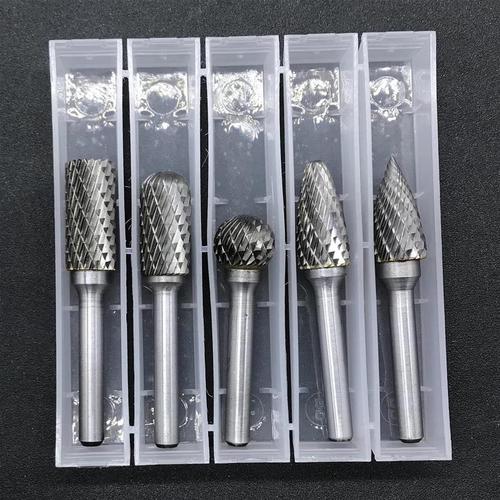 磨头6x12mm钨钢5支装合金旋转金属电磨木工雕刻磨头