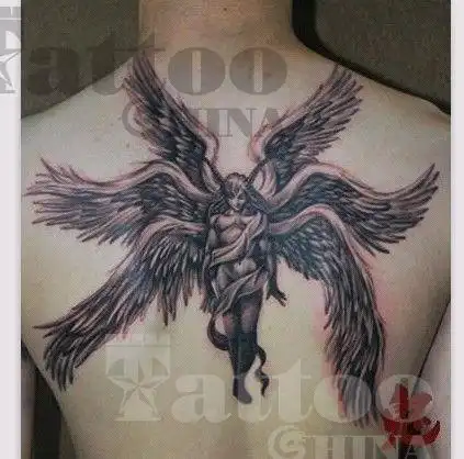 寻找一张有感觉的六只翅膀的炽天使 纹身手稿,高清图片也行.
