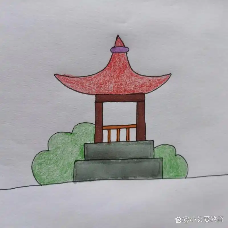 简笔画亭子
