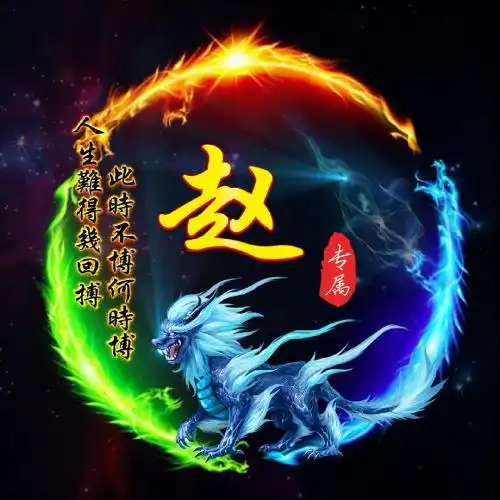 王,刘,丁,魏,龙,李12张2021火焰版霸气姓氏头像,红红火火龙主题烈火