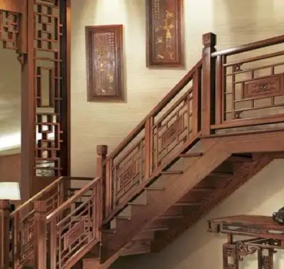 名筑国际原木定制实木楼梯扶手用清漆好