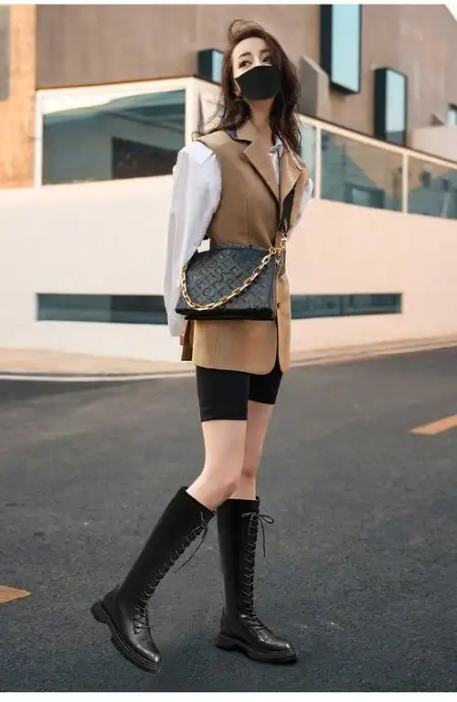 vipmaixie靴子女秋冬季新款马丁靴骑士长筒靴女过膝真软皮女鞋靴高筒