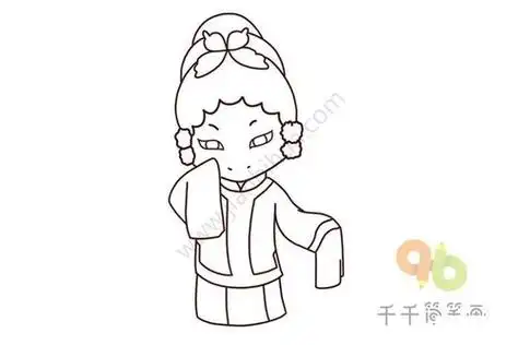 戏曲人物简笔画京剧人物头像简笔画可爱京剧小人简笔画