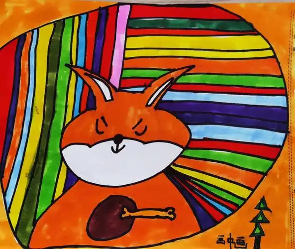 湘美一年级下册画中画学生作业