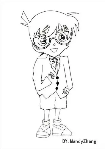 求柯南简笔画,越简单越好