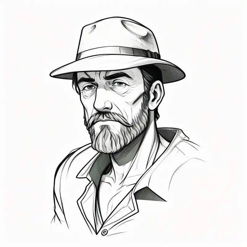 96沧桑大叔的黑白世界94 在这组黑白素描头像中,我们捕捉到了大叔