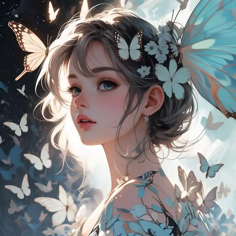 03蝴蝶女生头像,唯美梦幻氛围感94