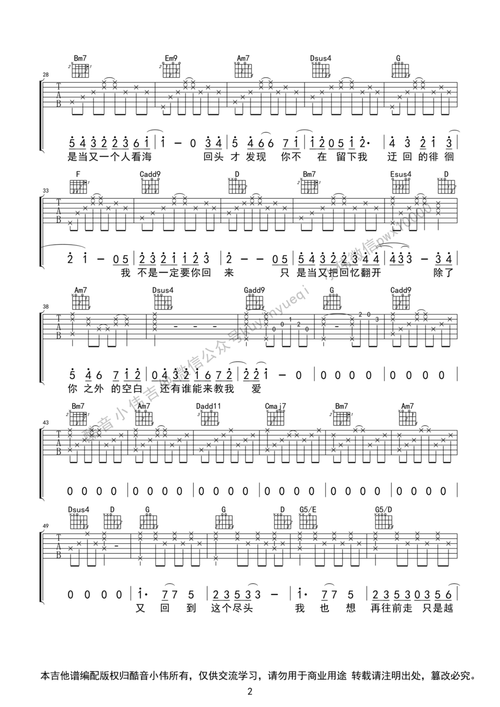 失落沙洲(小伟) 吉他谱