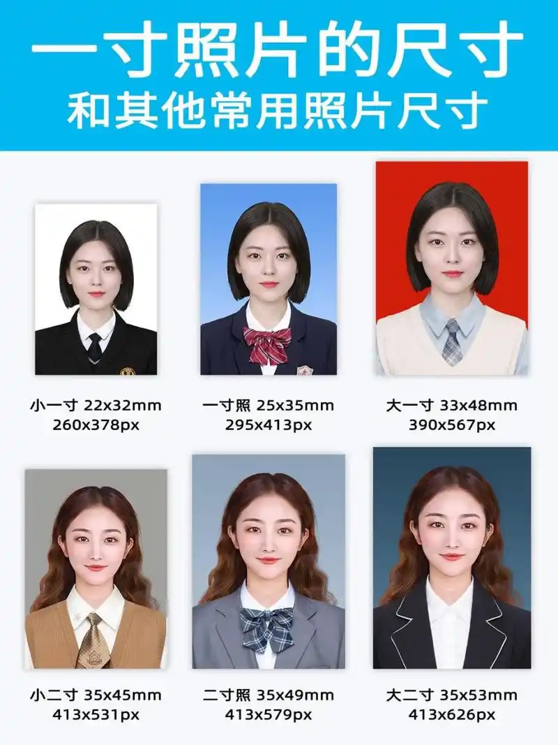 一寸照片的尺寸标准,常用证件照尺寸 常用证件照尺寸: 标准一寸/25mm