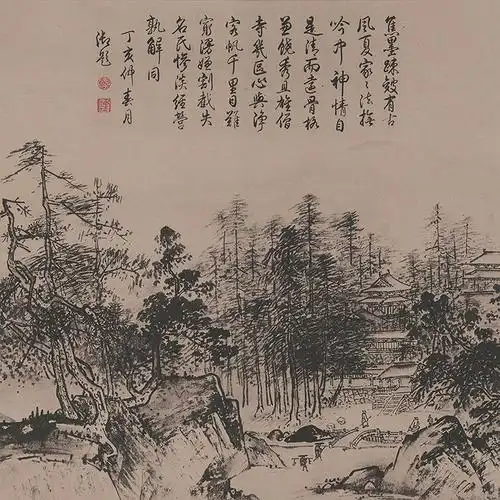 南宋夏圭溪山清远图卷轴山水画古代名画复制品书画礼品国画手卷