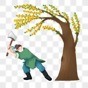 可商用吴刚伐桂图片素材
