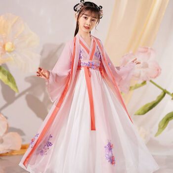 欧玉诗女童汉服秋季儿童古装女古筝演出服超仙10岁女孩小学生表演服