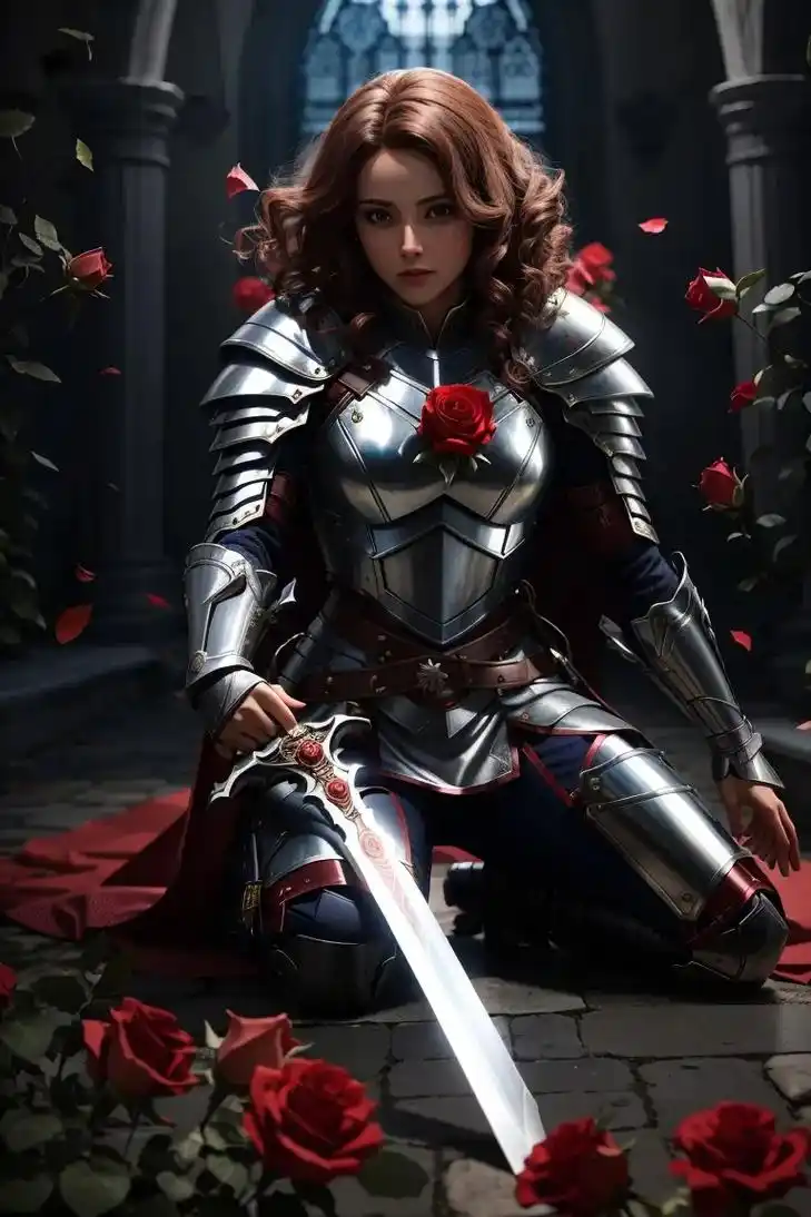 骑士拿着一把剑单膝下跪壁纸 - 抖音