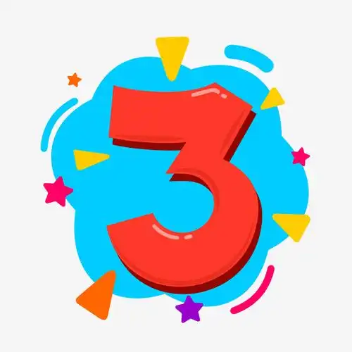 数字3手绘创意矢量免抠图png