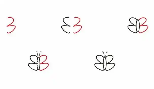 画画用铅笔很简单的简笔画(简笔画用数字教你画画)(3)