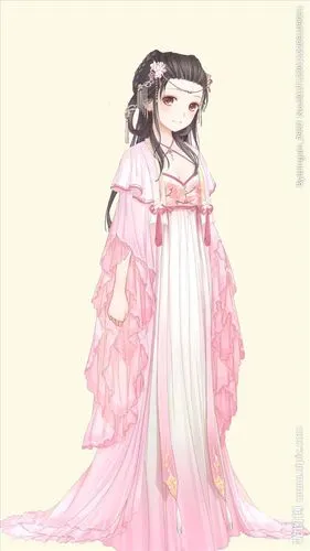 个性唯美背景 手绘古装美女设计图__风景漫画_动漫动画_设计图库_昵图