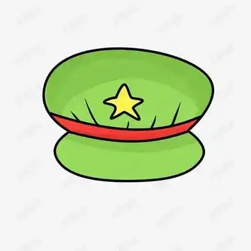 戴军帽的卡通头像