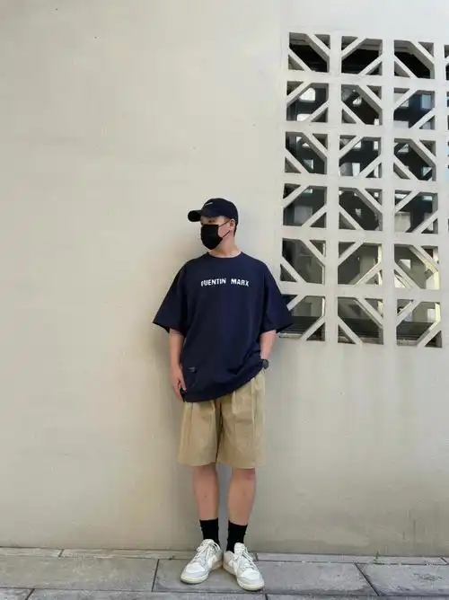 ootd170cm微胖boy穿搭藏青77卡其好显瘦