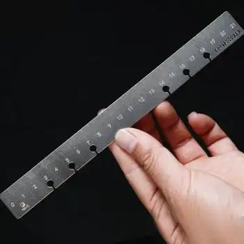 战术虎钛合金尺子原色烤蓝edc装备21厘米测量工具户外 钛原色