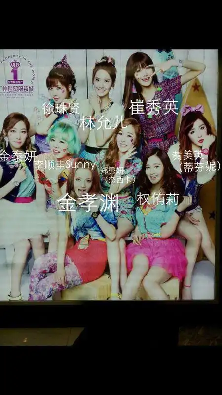 请帮忙把这图中少女时代的各个名字给我标出来.