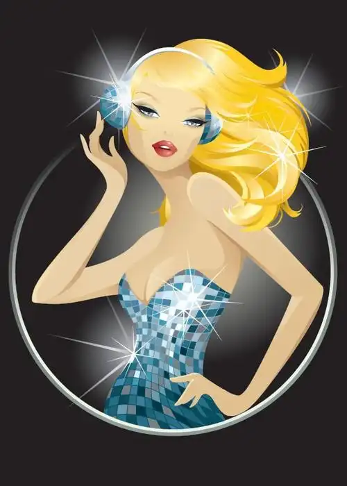 光芒闪耀时尚女郎矢量素材