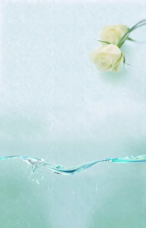 淡蓝色花朵水流背景素材