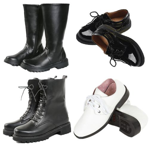 大中小学生升旗手仪仗队军靴长筒高筒靴护旗手儿童皮靴男女生皮鞋