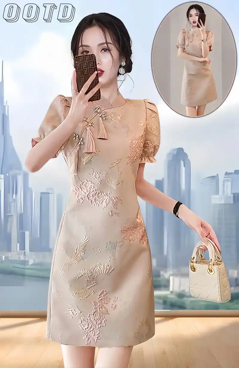 2024 新款夏季女装,刺绣改良旗袍裙惊艳上线!女性的温柔与优雅