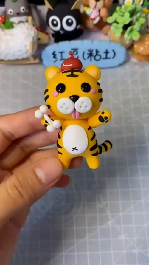 做一只小老虎 冒个泡 #超轻粘土-度小视