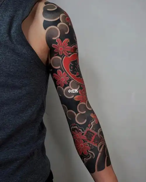 日式老传统  #老传统花臂  #老传统半甲七分袖  #纹身手稿  #东莞