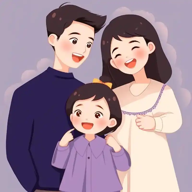 短发妈妈专属一家三口亲子漫画头像.#宝妈宝爸带娃一起换头像  - 抖音