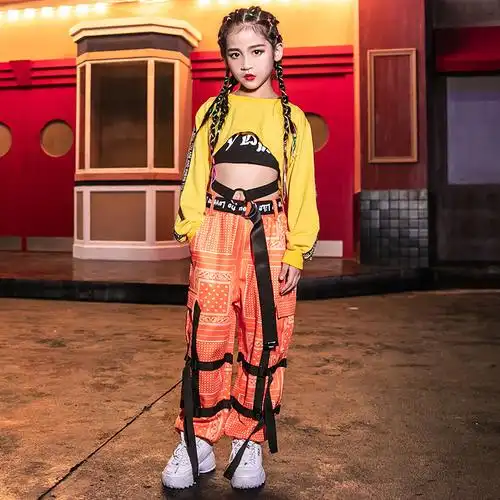 新款女孩爵士舞街舞演出服女童jazz嘻哈潮服儿童舞台服装影楼套装