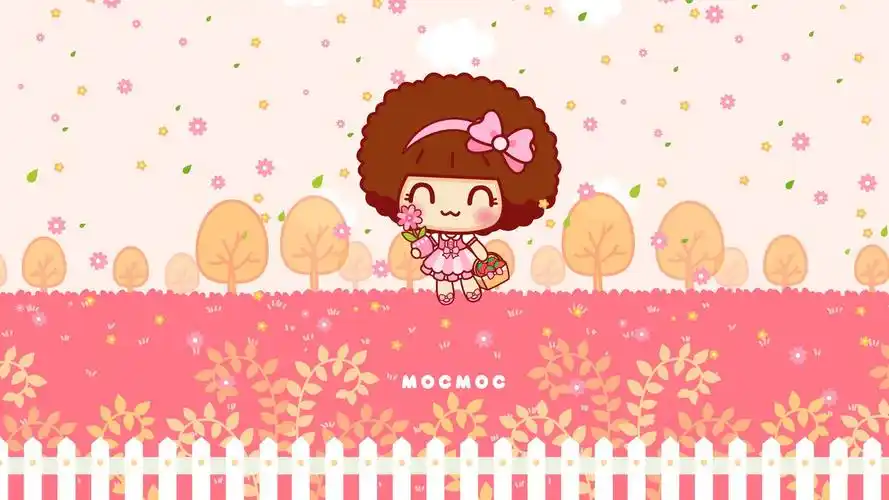 摩丝摩丝可爱粉色卡通图片桌面壁纸