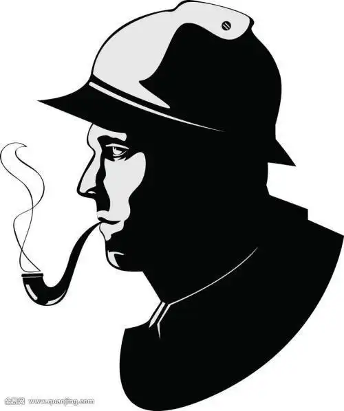 福尔摩斯剪影简笔画
